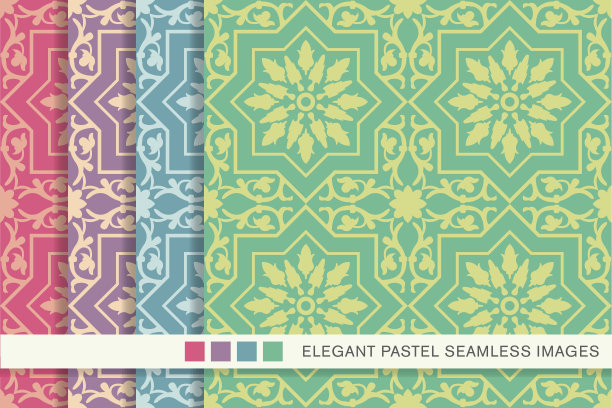 无缝彩色背景设置星螺旋藤花素材图片