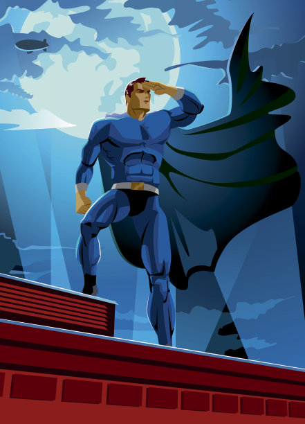 超级英雄在城市图片下载