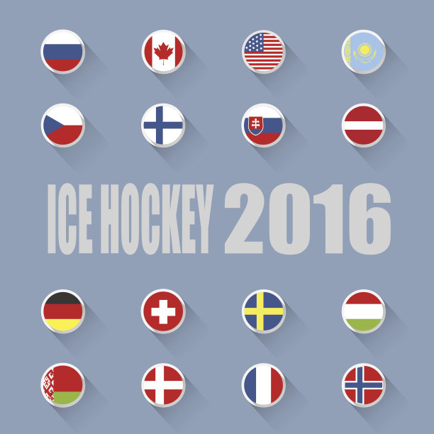 冰球国家旗帜图标图片下载