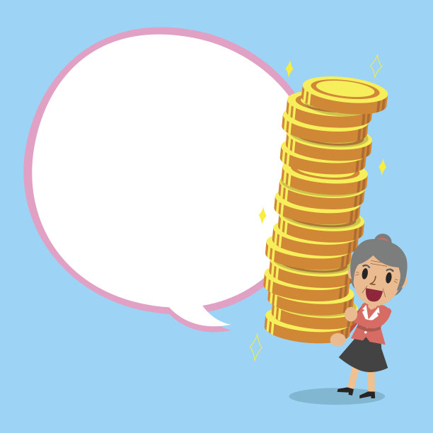 高级女商人背着大钱堆着白话泡图片下载