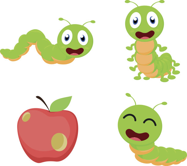 卡通可爱的毛毛虫图片下载