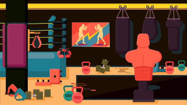 平五颜六色的健身房图片下载