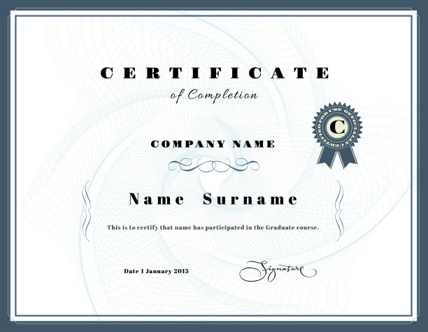 欣赏证书设计模板元素与徽章素材图片