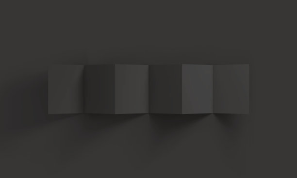 之字形黑色6页小册子模型模板图片下载