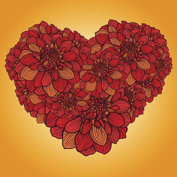 花心与大丽花图片下载