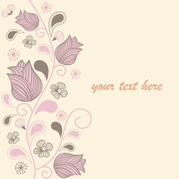 花卉创意卡片模板。花的背景图片下载