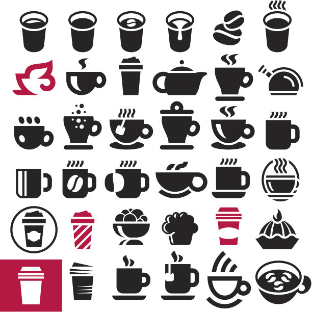 咖啡杯图标集图片下载