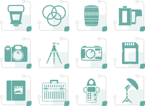 程式化的摄影设备图标图片下载