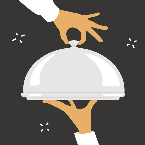 服务员端上盘子图片下载