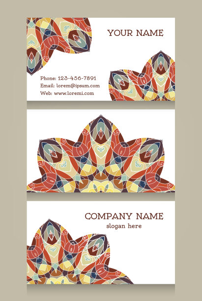 一套东方风格的名片图片下载