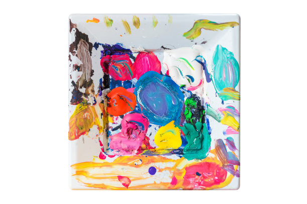 在白色背景上孤立的水彩画板图片下载