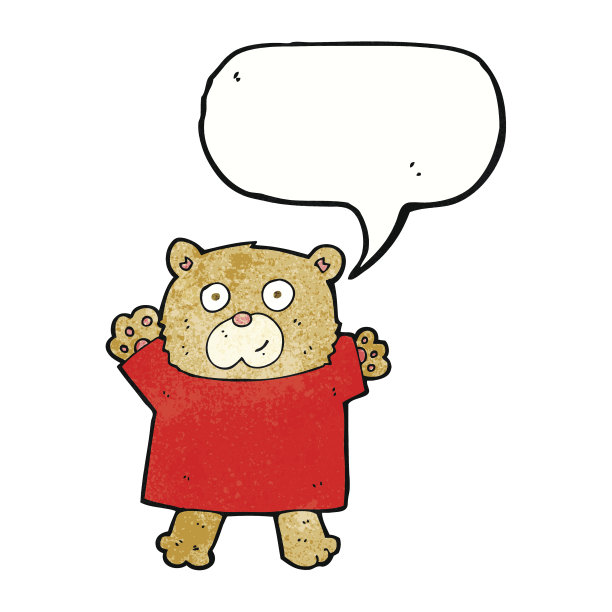 卡通可爱的泰迪熊与语音泡泡图片下载