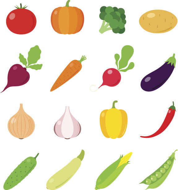 蔬菜矢量图标图片下载