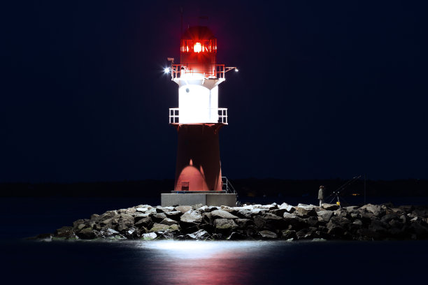 Warnemünde灯塔之夜图片下载