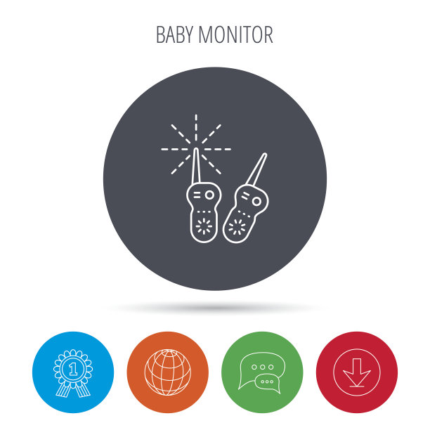 婴儿监视器图标。新生儿标志保姆。图片下载