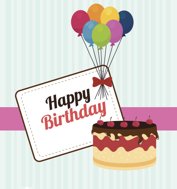生日设计，矢量插图。图片下载