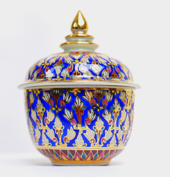 从泰国Benjarong、陶瓷、瓷、美丽图片下载