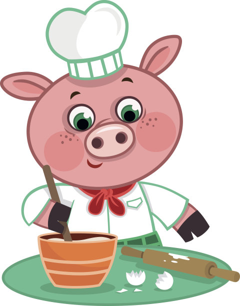 卡通猪厨师角色图片下载