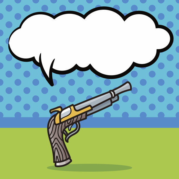 枪支涂鸦，演讲泡泡图片下载