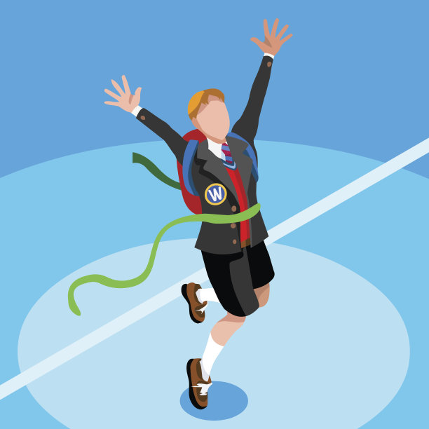 孩子学生学校学院等距的人矢量插图图片下载