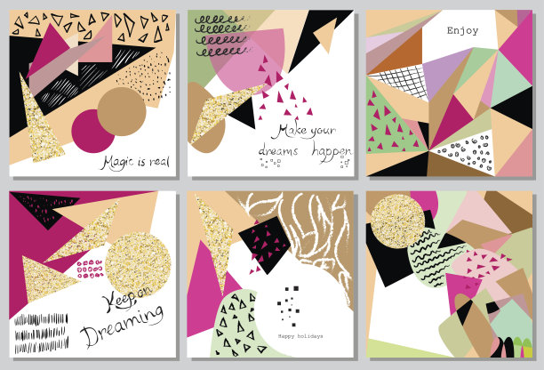 抽象几何背景的集合图片下载