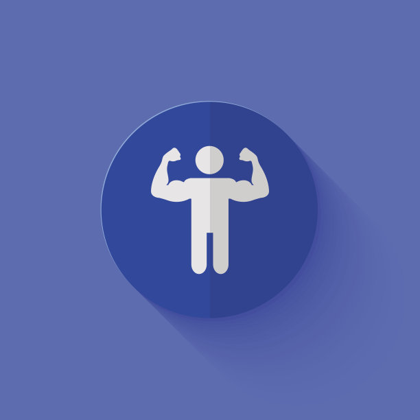 向量现代平面蓝色圆形图标。图片下载