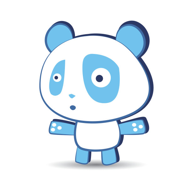 可爱的熊猫角色设计图片下载