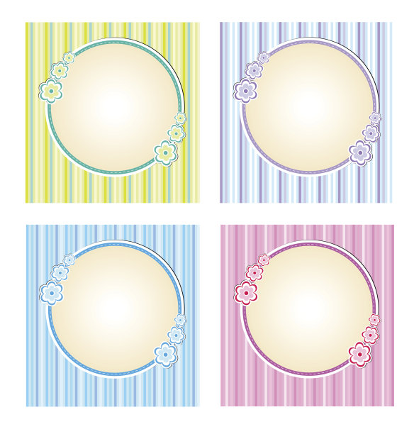 一套模板，可爱的问候，孩子的生日，相框，空白图片下载
