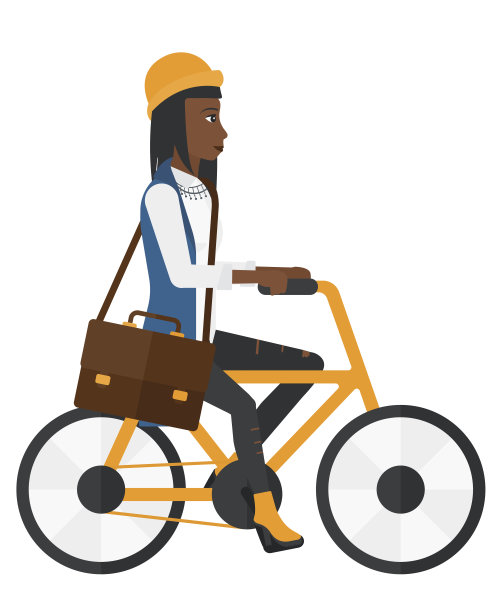 骑自行车上班的女人图片下载