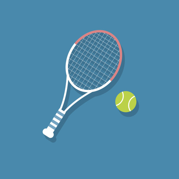 球拍和网球平面图标矢量插图eps10图片下载