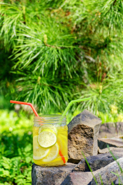 柠檬柠檬水在户外图片下载