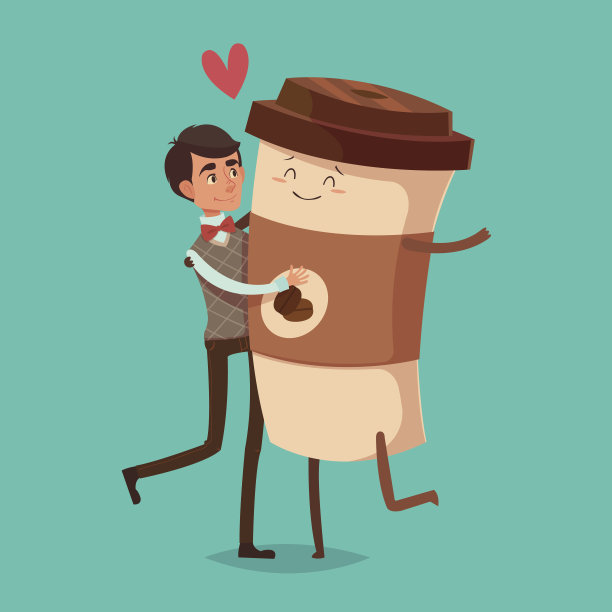 卡通人物-男人和咖啡图片下载