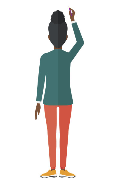 女人在白色的墙上写字图片下载