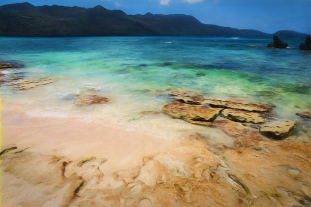 数字艺术，绘画效果，多明尼加共和国萨马纳，林孔图片下载