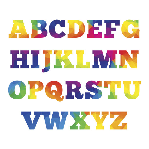 几何抽象字母排印图片下载