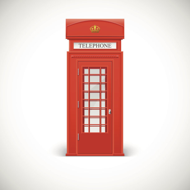 伦敦风格的电话亭。图片下载