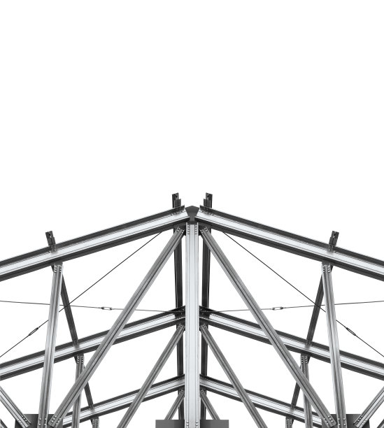 建造屋顶。片段金属框架图片下载