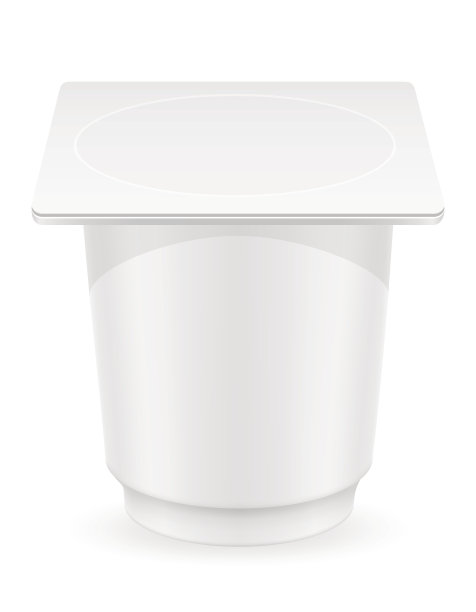 白色塑料酸奶容器矢量插图图片下载