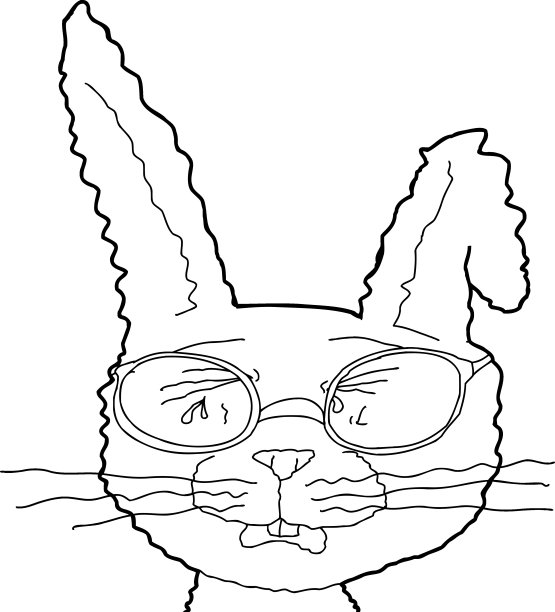 戴眼镜的孤独哭泣兔子图片下载