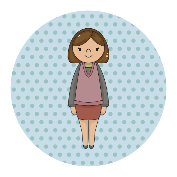 卡通女郎主题元素向量，eps图片下载