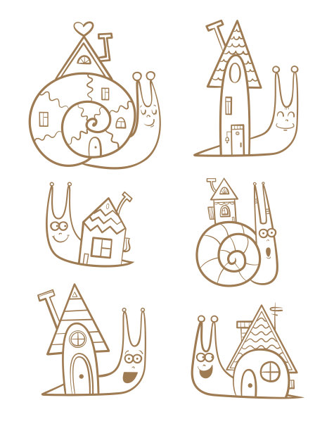 卡通蜗牛。图片下载