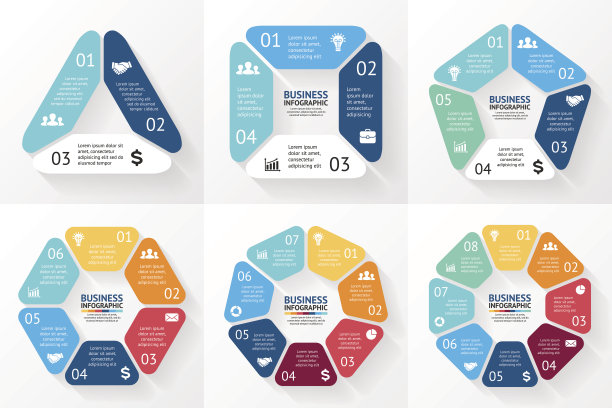 矢量圆图。模板的循环图，图表，演示和图片下载