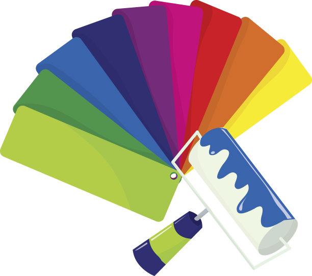 油漆滚筒和色板图片下载