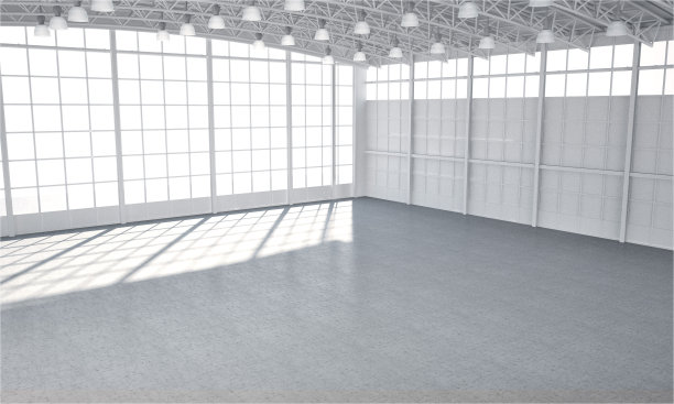 干净的白色空仓库舞台图片下载