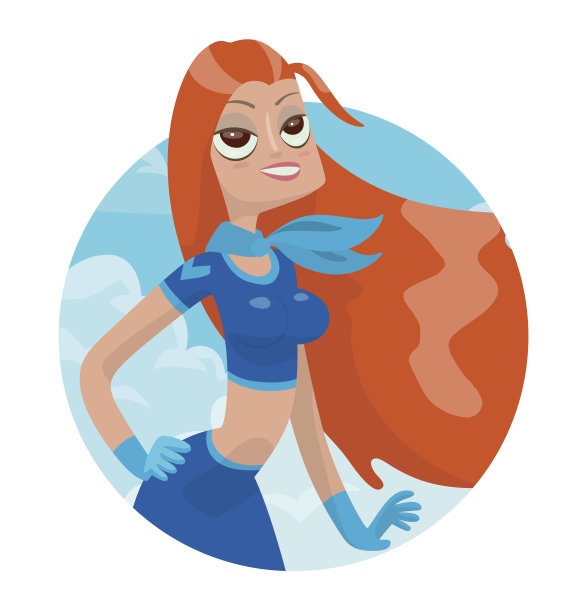 圆形身材，红色长发的空姐图片下载