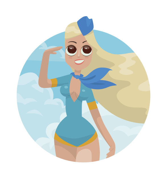 身材圆润，空姐，金色长发图片下载