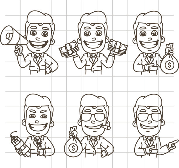 商人素描涂鸦第七部分图片下载