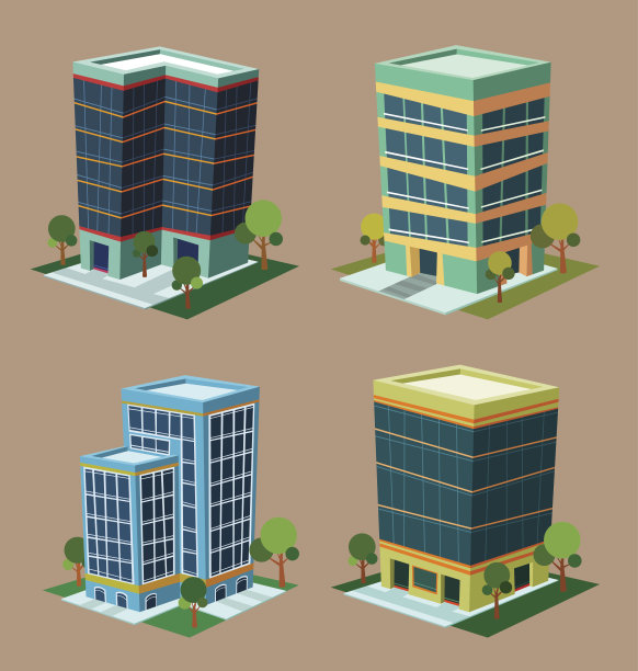 等距的建筑图片下载