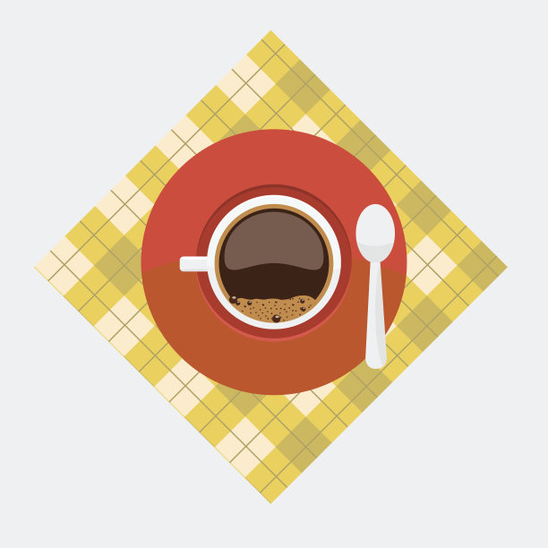 杯子和咖啡杯，泡泡勺从俯视图素材图片