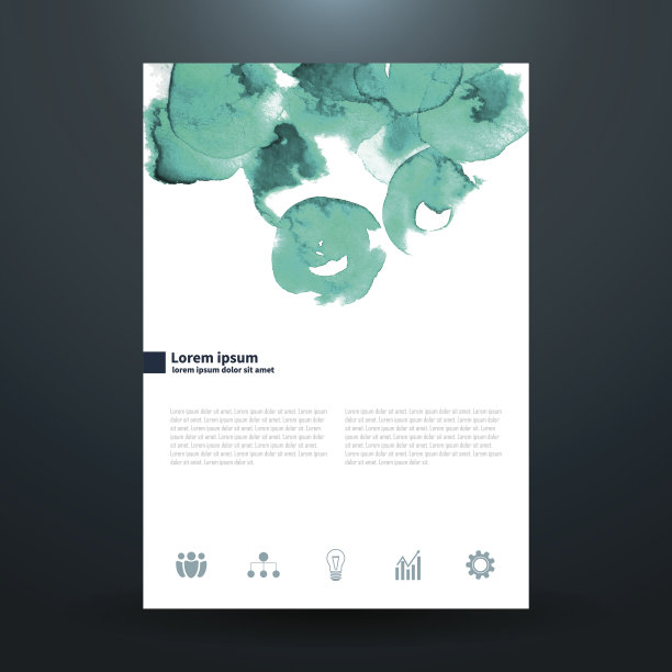 水彩业务用圆模板图片下载